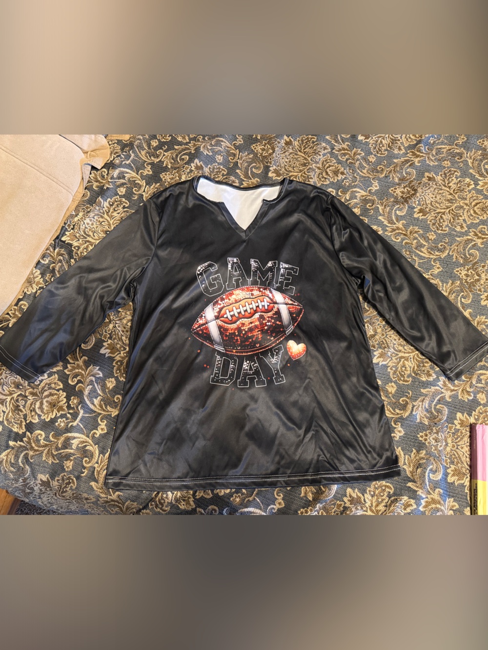 Black 'Game Day' Football Graphic shirt
